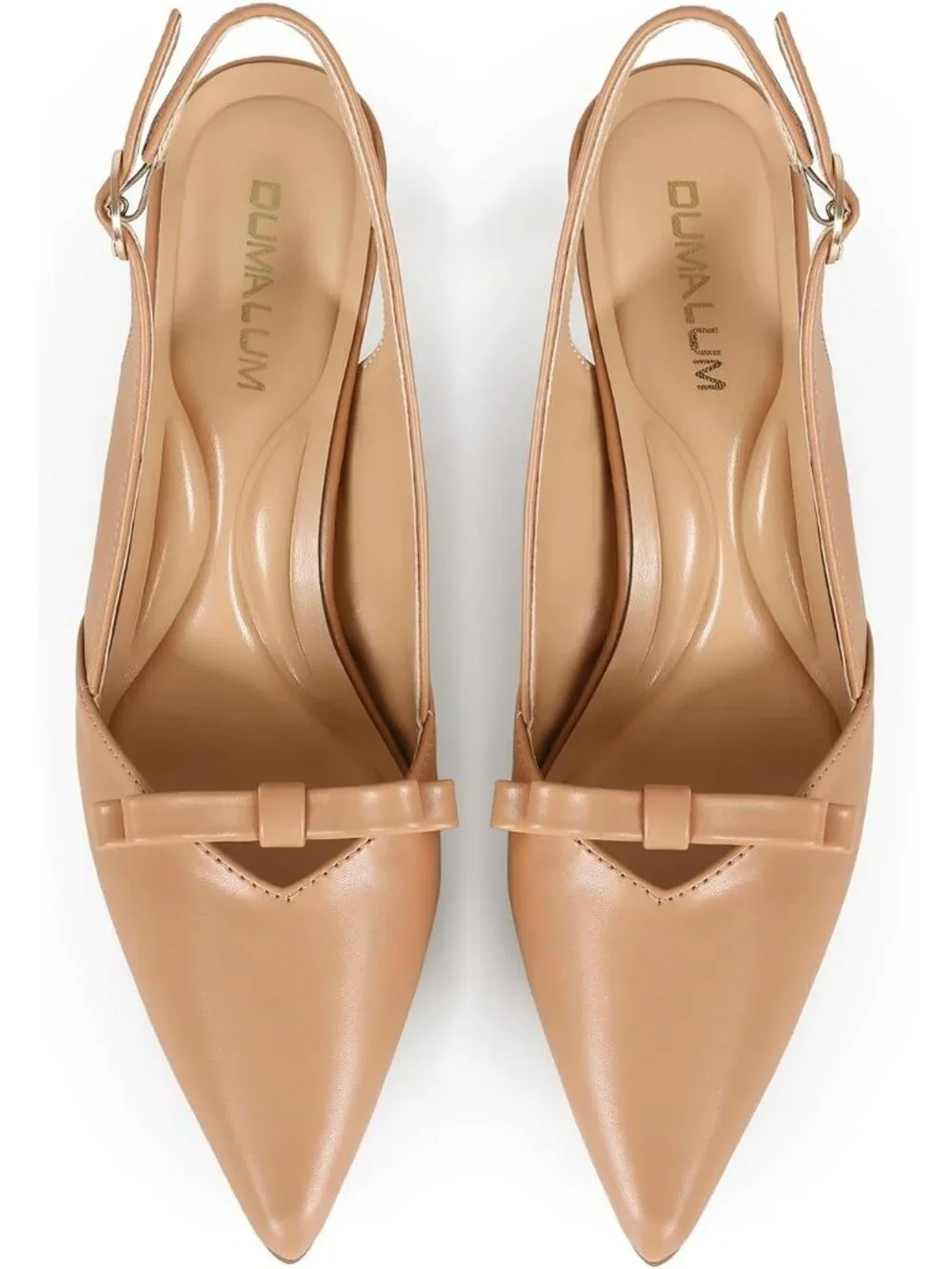 Women's Khaki Comfortable Slingback Closed Pointed Toe 3 inch Kitten Heels Pumps